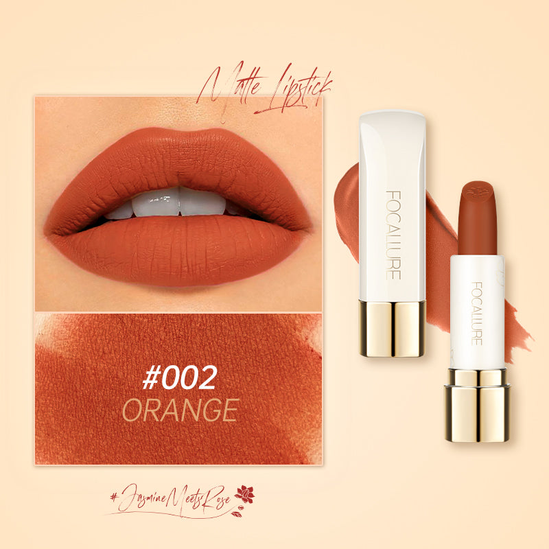 FOCALLURE Jasmine Meets Rose Matte Lipstick Natural Finish Long-lasting Color Payoff Non-stick Cup
