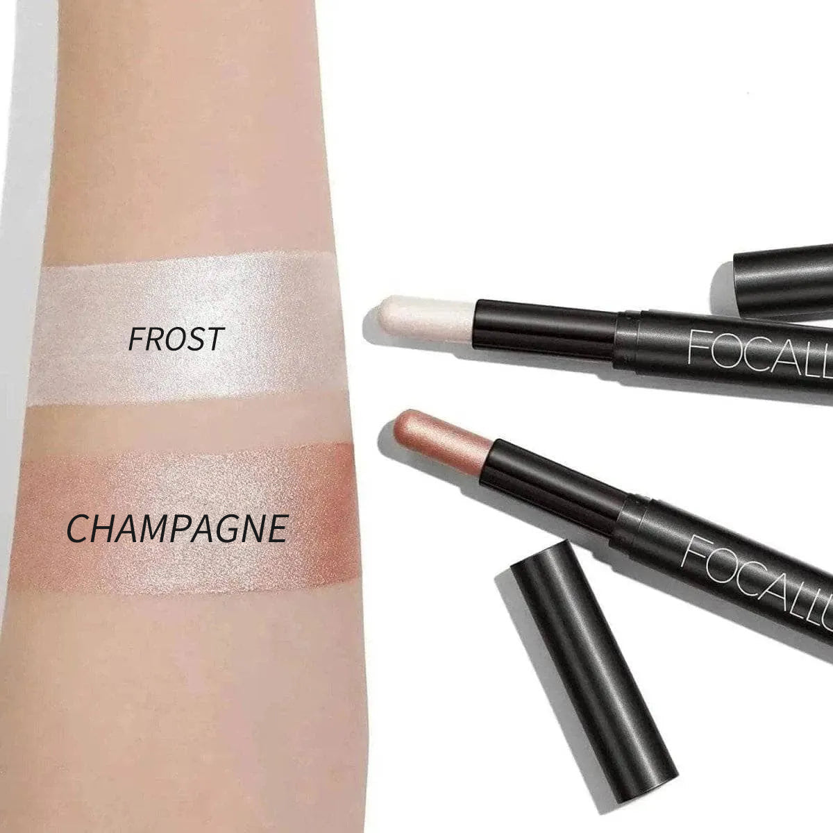 Kit de 2 bolígrafos delineadores de ojos con purpurina (n.º 1 y n.º 2).