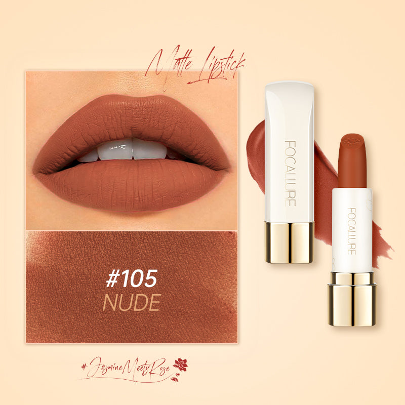 FOCALLURE Jasmine Meets Rose Matte Lipstick Natural Finish Long-lasting Color Payoff Non-stick Cup