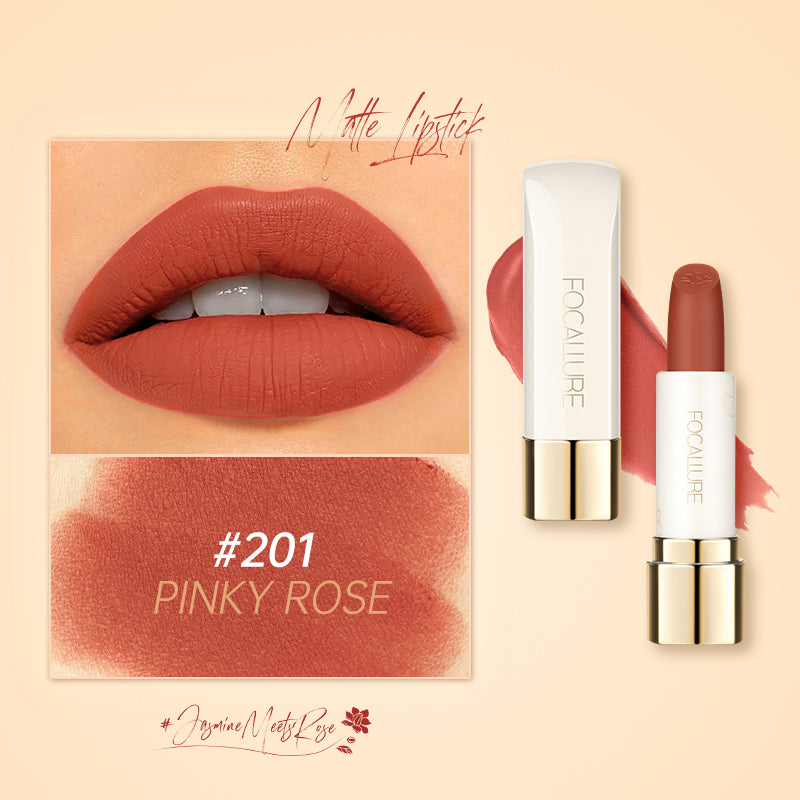 FOCALLURE Jasmine Meets Rose Matte Lipstick Natural Finish Long-lasting Color Payoff Non-stick Cup
