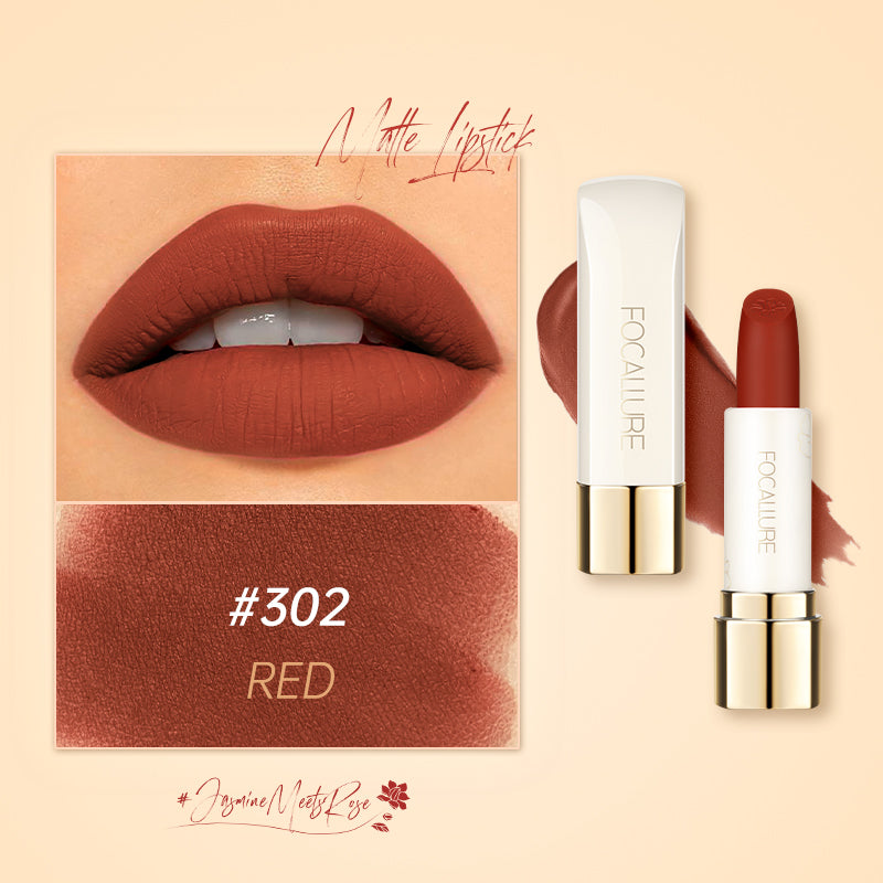 FOCALLURE Jasmine Meets Rose Matte Lipstick Natural Finish Long-lasting Color Payoff Non-stick Cup