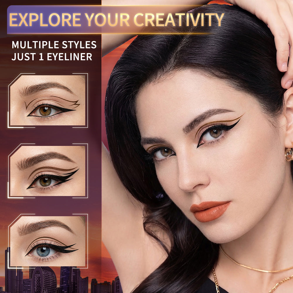 FOCALLURE #AmberGold Precision Creator Double-ended Waterproof Liquid Eyeliner 2-in-1