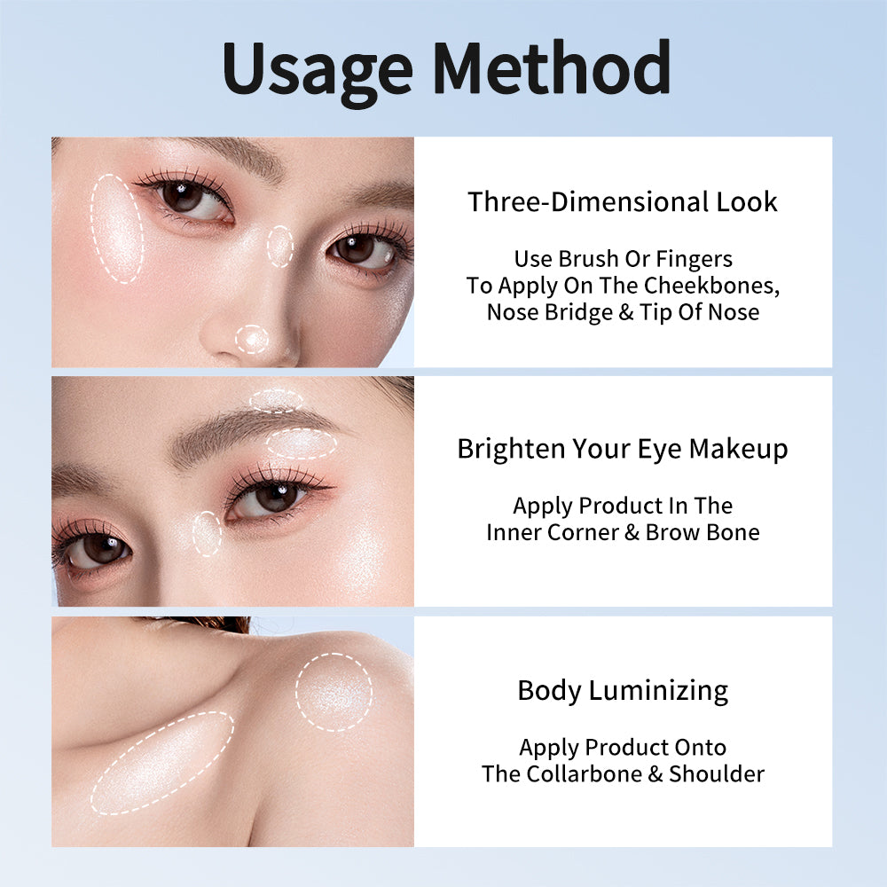 FOCALLURE Galaxy Highlighter — Soft Mochi Texture 360° Glow Fresh Dewy