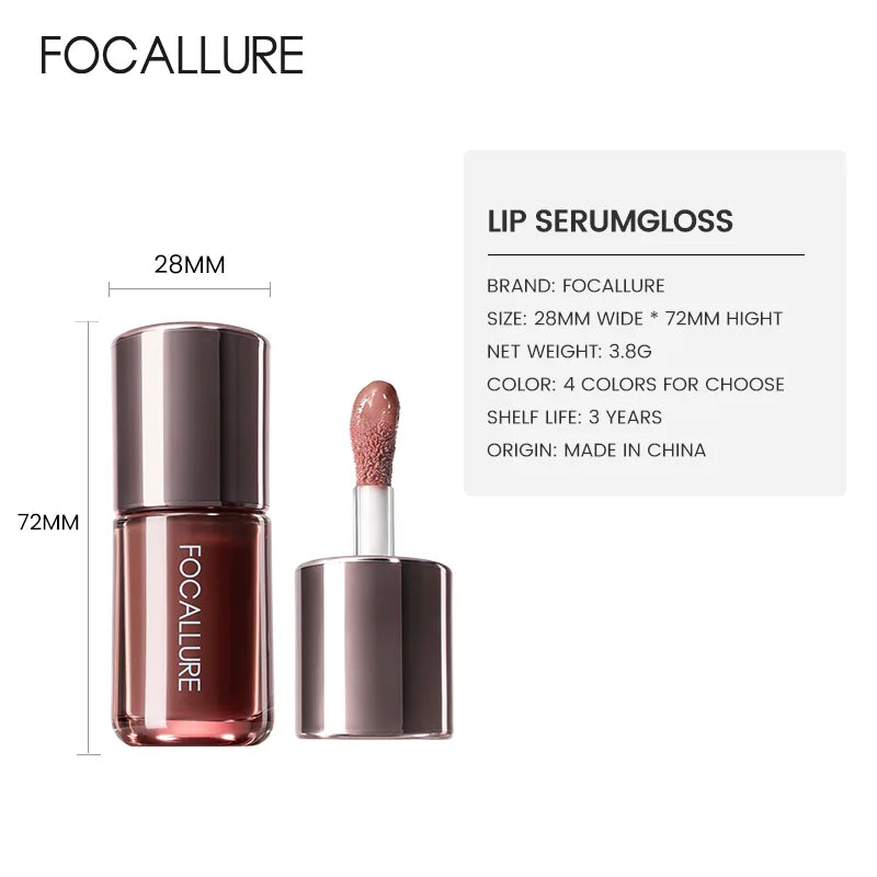 FOCALLURE Toasted Plumping Lip Serum - Ultra-Light Hydrating Lip Gloss