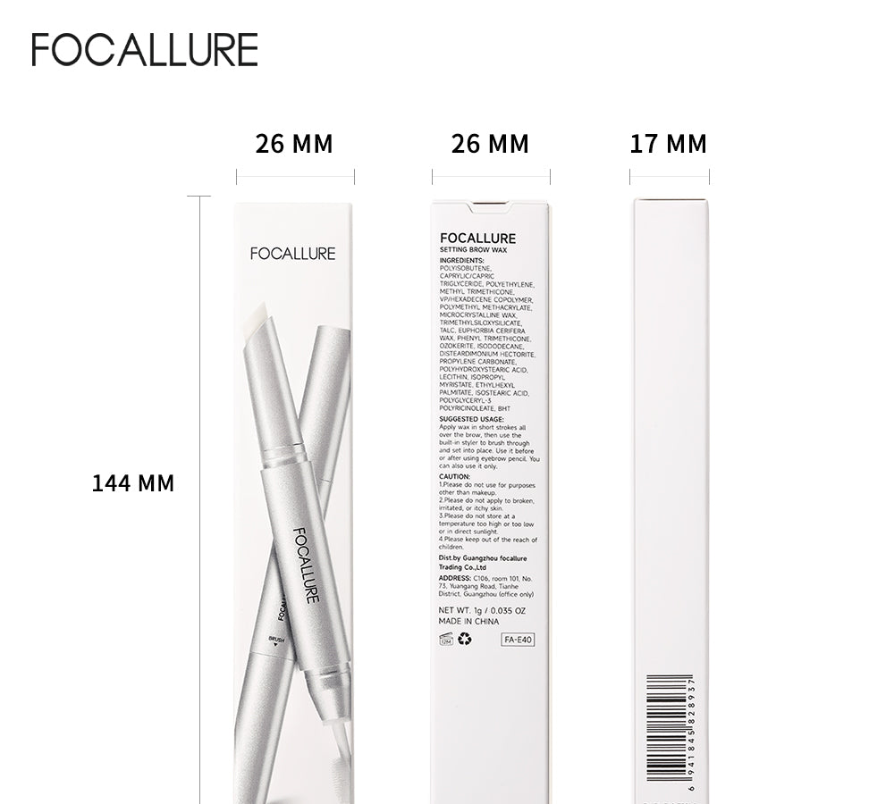 FOCALLURE Pro-set Lasting Waterproof Eyebrow Wax Pencil 2-in-1