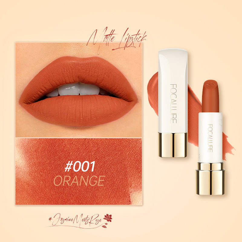FOCALLURE Jasmine Meets Rose Matte Lipstick Natural Finish Long-lasting Color Payoff Non-stick Cup