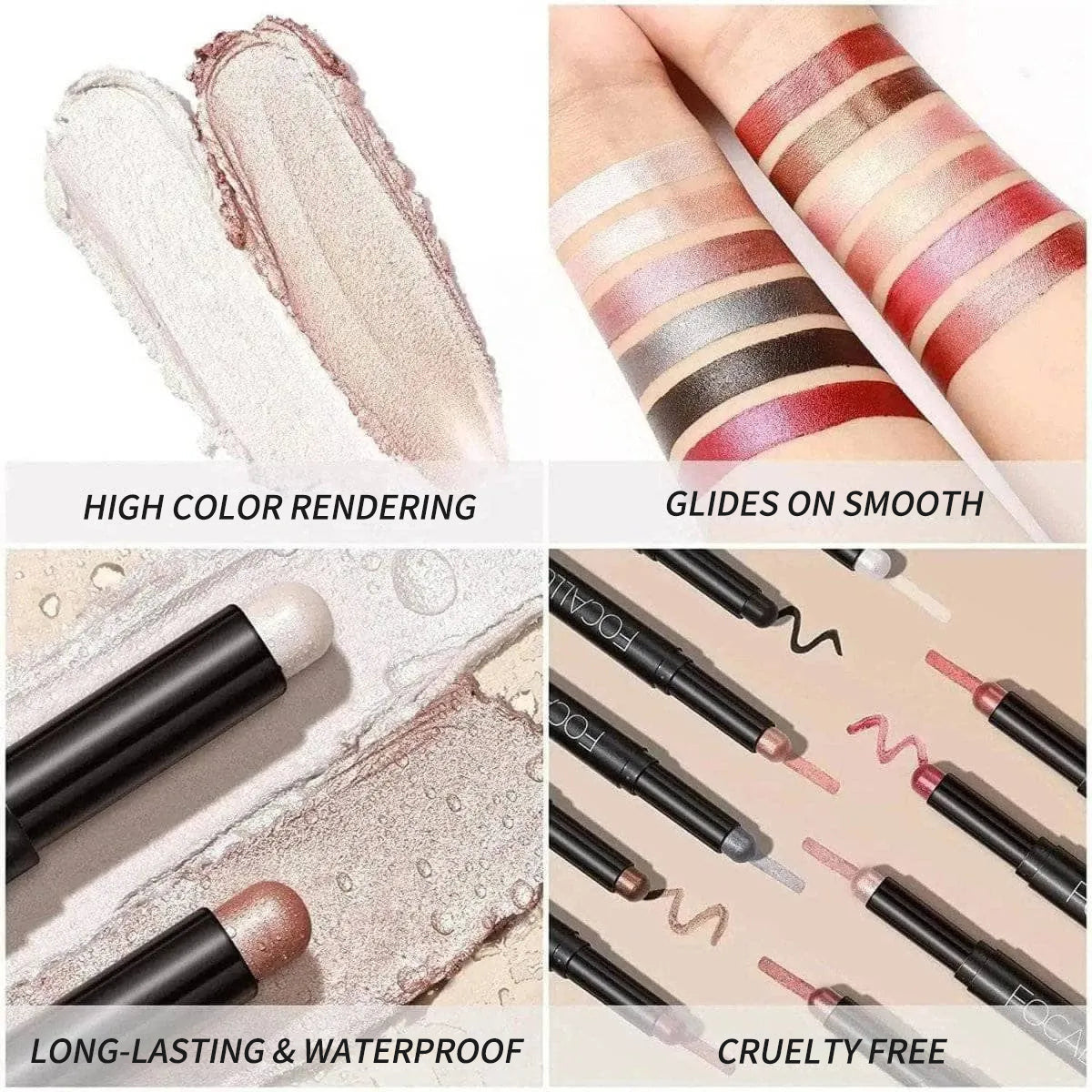 2Pcs Glitter Eyeliner Pen Kit（#1 & #2)