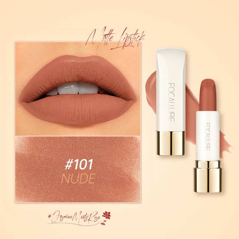 FOCALLURE Jasmine Meets Rose Matte Lipstick Natural Finish Long-lasting Color Payoff Non-stick Cup