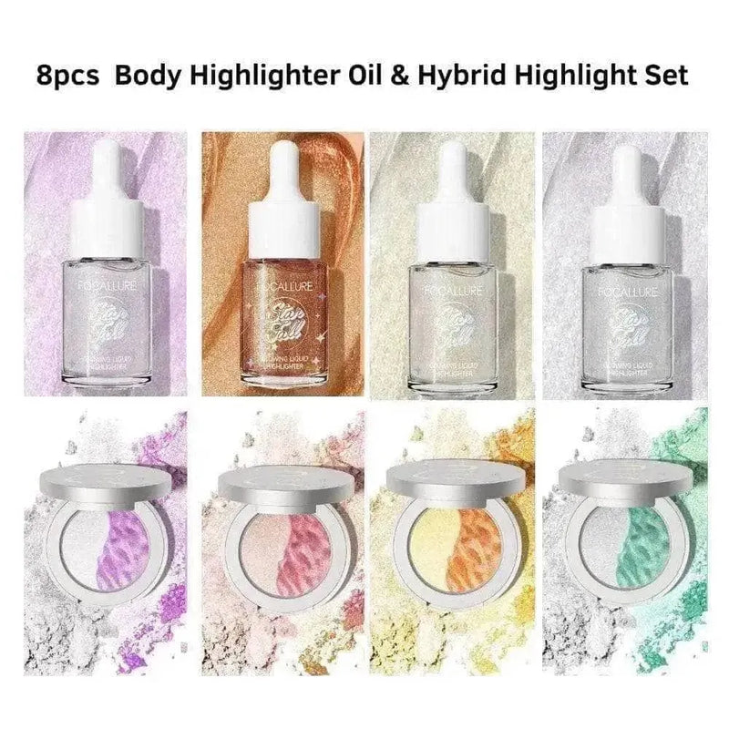 8pcs Body Highlighter Oil & Hybrid Highlight Set
