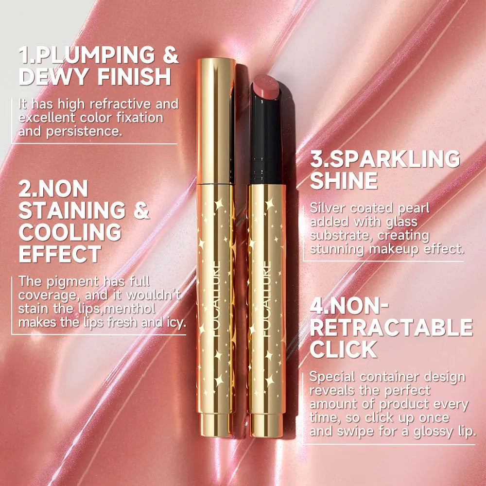 Sparkling Gem Lip Gloss Stick #RD02 Ardor