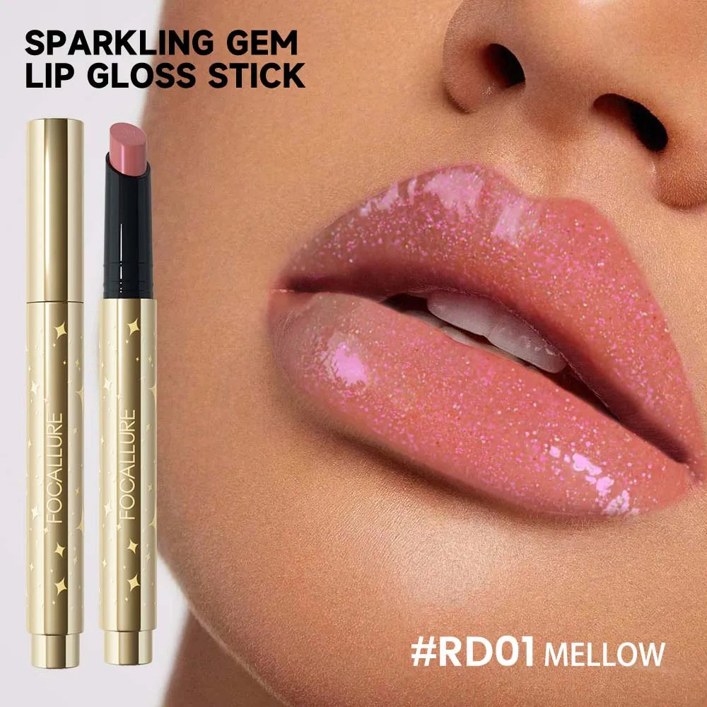Sparkling Gem Lip Gloss Stick #RD01 Mellow