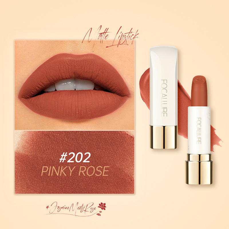 FOCALLURE Jasmine Meets Rose Matte Lipstick Natural Finish Long-lasting Color Payoff Non-stick Cup
