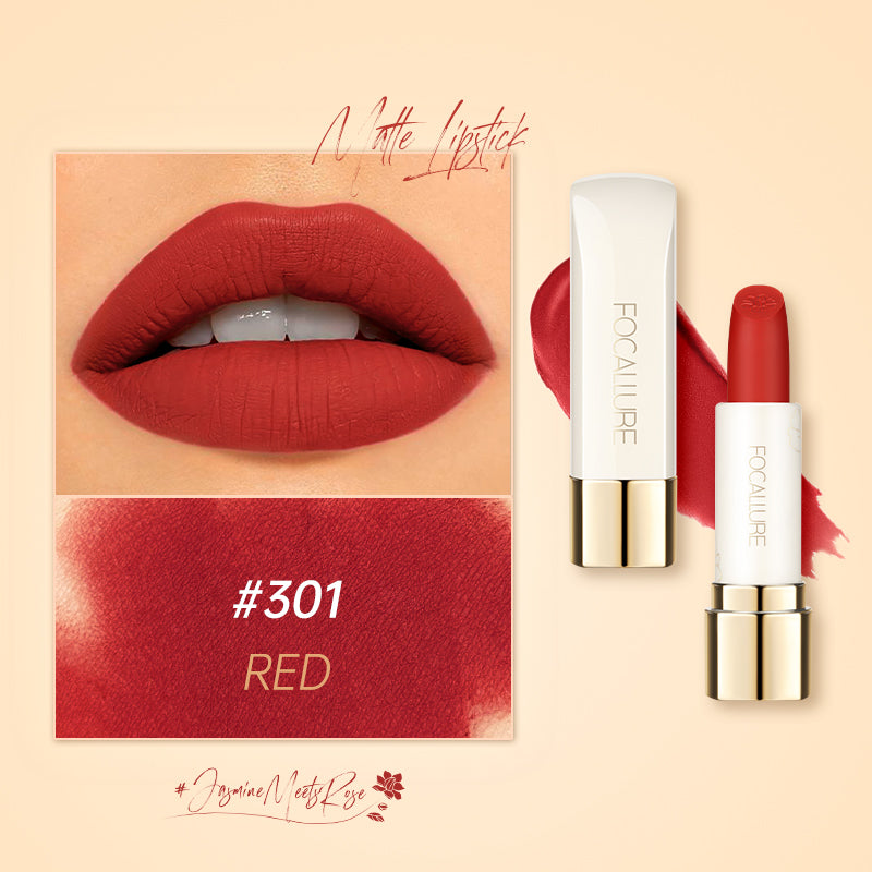 FOCALLURE Jasmine Meets Rose Matte Lipstick Natural Finish Long-lasting Color Payoff Non-stick Cup