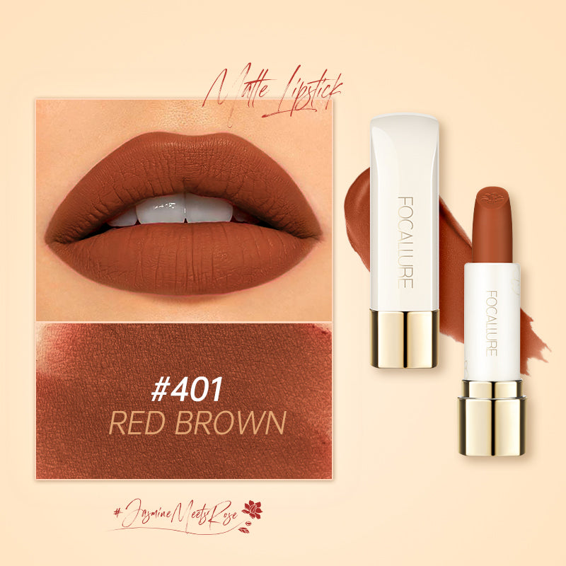 FOCALLURE Jasmine Meets Rose Matte Lipstick Natural Finish Long-lasting Color Payoff Non-stick Cup
