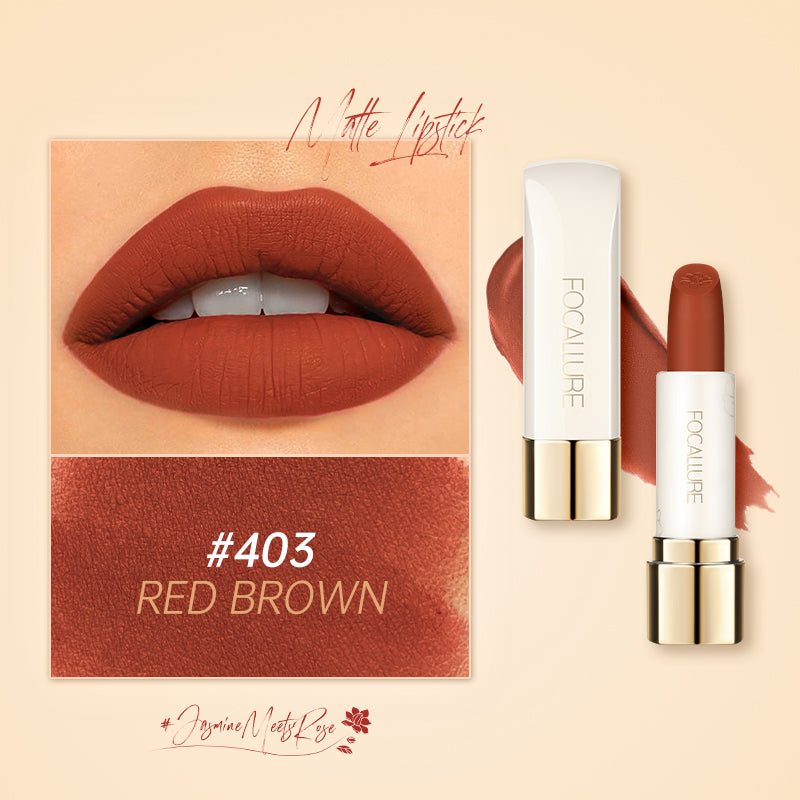 FOCALLURE Jasmine Meets Rose Matte Lipstick Natural Finish Long-lasting Color Payoff Non-stick Cup