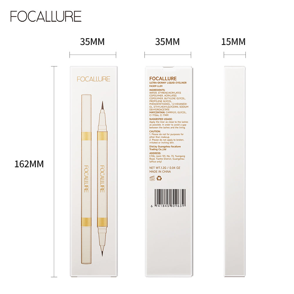 FOCALLURE #AmberGold Precision Creator Double-ended Waterproof Liquid Eyeliner 2-in-1