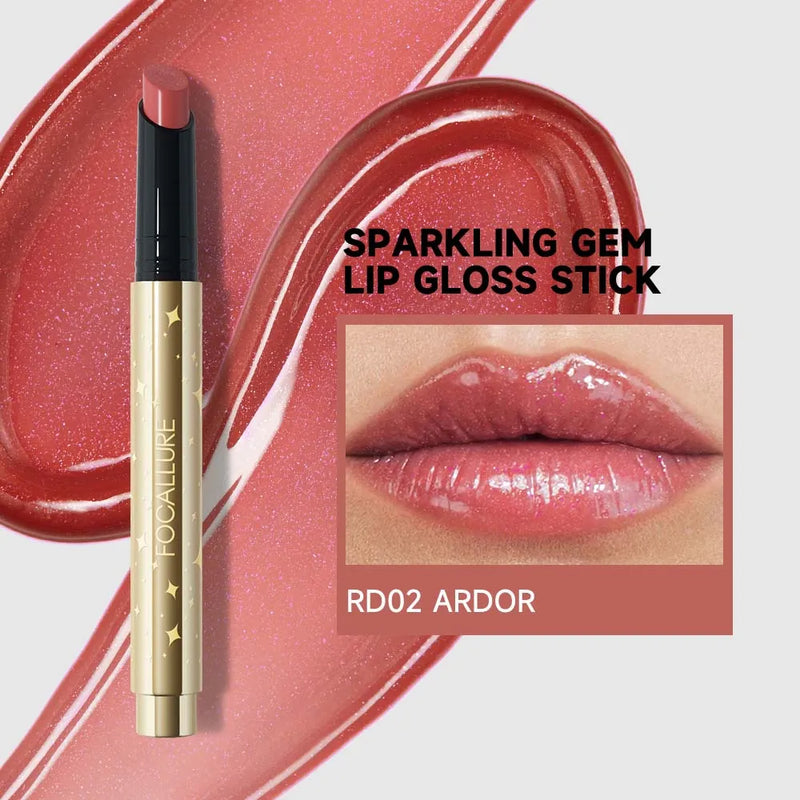 Sparkling Gem Lip Gloss Stick #RD02 Ardor