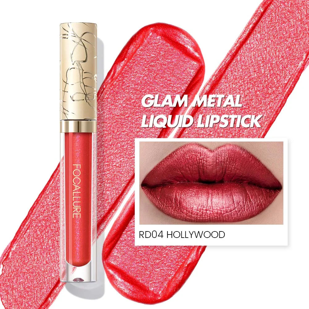 lip×lip まとめ売り Focallure Glam Metal Liquid Lipstick #PK05 Metal Barbie