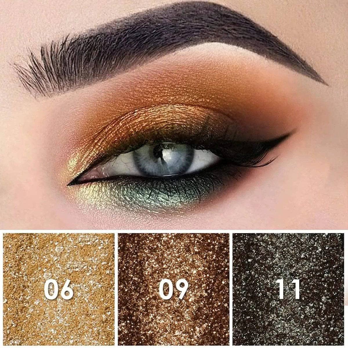 Gold glitter pigment best sale eyeshadow