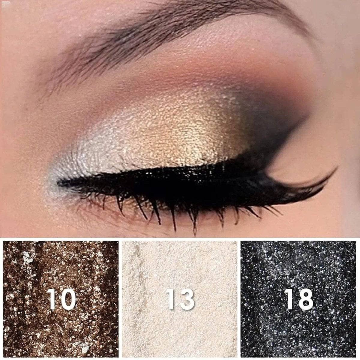 Sparkly Loose Powder EyeShadow, Fashion Cosmetics Makeup Glitter Gold and  Silver Eye Shadow Pigment for Women (Silver)